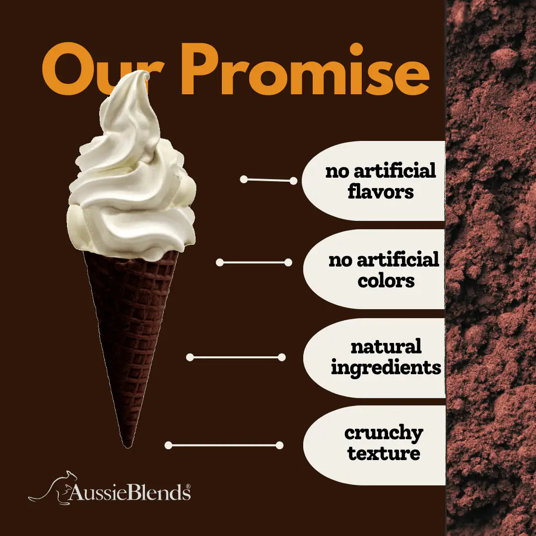 AussieBlends physical Waffle Ice Cream Cone Black Cocoa B size, Vegan