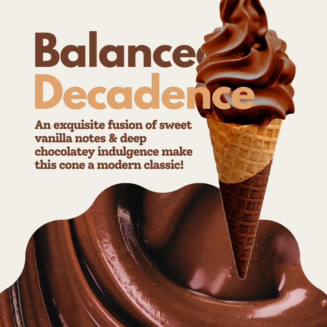 Waffle Ice Cream Cone Chocolate Vanilla B size, Vegan