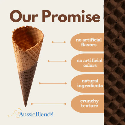 AussieBlends physical Waffle Ice Cream Cone Chocolate Vanilla B size, Vegan