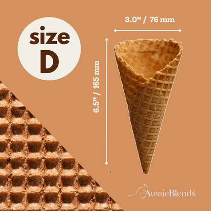 Waffle Ice Cream Cone Natural D size, Vegan
