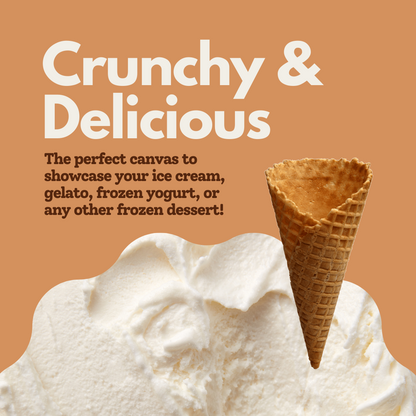 Waffle Ice Cream Cone Natural D size, Vegan