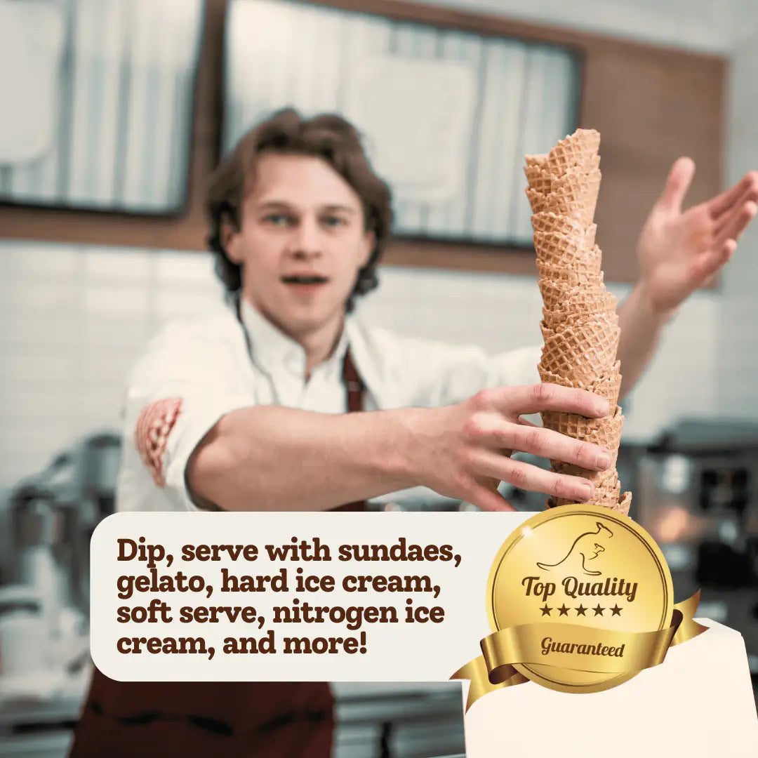 AussieBlends physical Waffle Ice Cream Cone Natural B size, Vegan