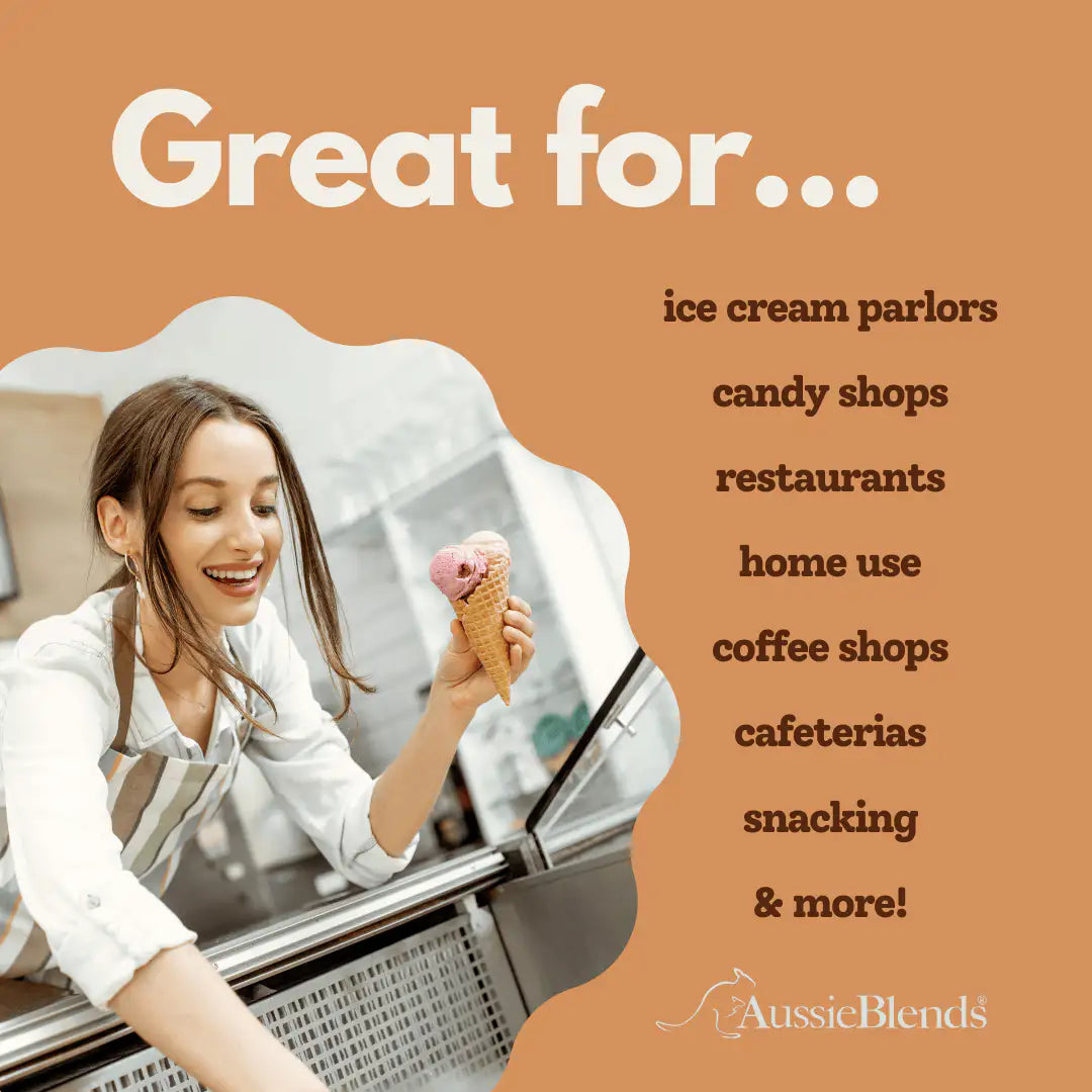 AussieBlends physical Waffle Ice Cream Cone Natural B size, Vegan