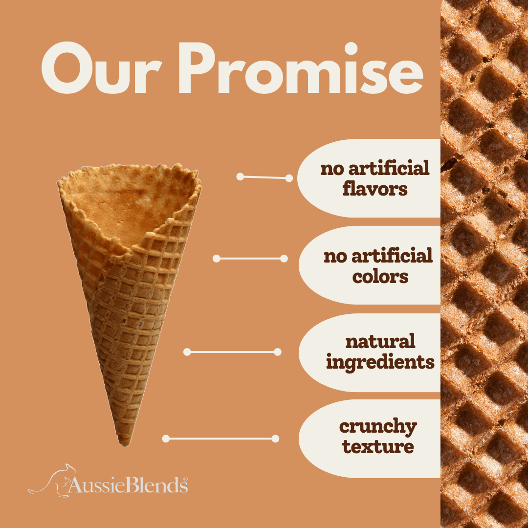 Waffle Ice Cream Cone Natural D size, Vegan