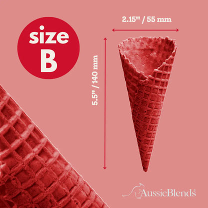 AussieBlends physical Waffle Ice Cream Cone Red Velvet B size, Vegan