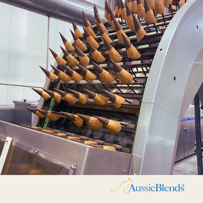 Waffle Ice Cream Cone Chocolate Vanilla B size, Vegan