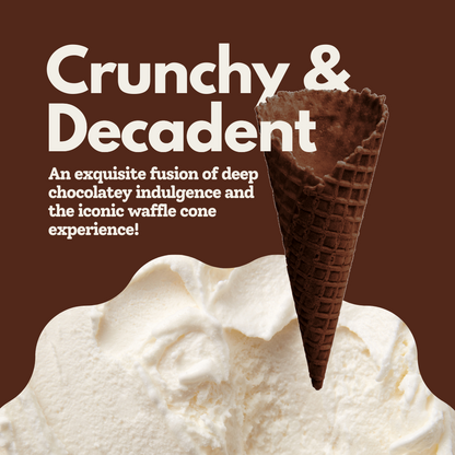 Waffle Ice Cream Cone Belgian Chocolate B size, Vegan