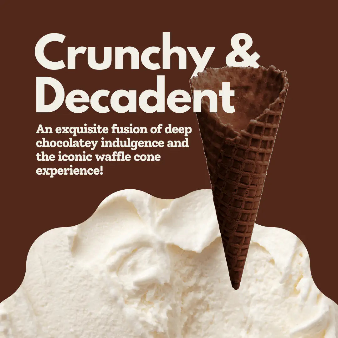 AussieBlends physical Waffle Ice Cream Cone Belgian Chocolate B size, Vegan