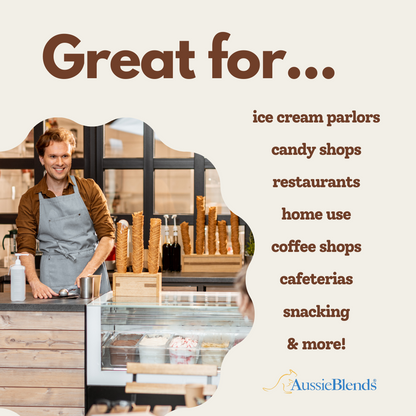 Waffle Ice Cream Cone Chocolate Vanilla B size, Vegan