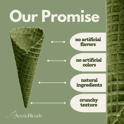 Waffle Ice Cream Cone Green Matcha B size, Vegan